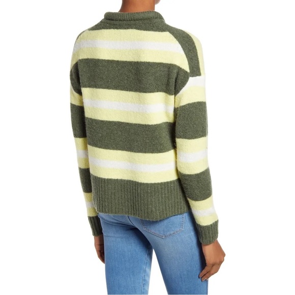 Madewell NWT Striped Fulton Pullover Sweater in Heather Greengrass - Picture 8 of 9